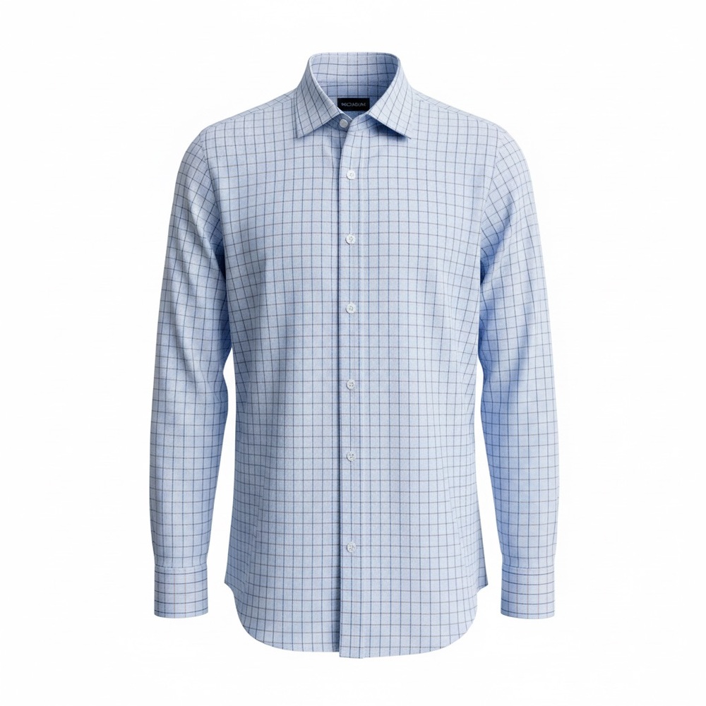 Mizzen+Main Men’s Light Blue Orange Plaid Leeward Dress Shirt Size XXL EUC